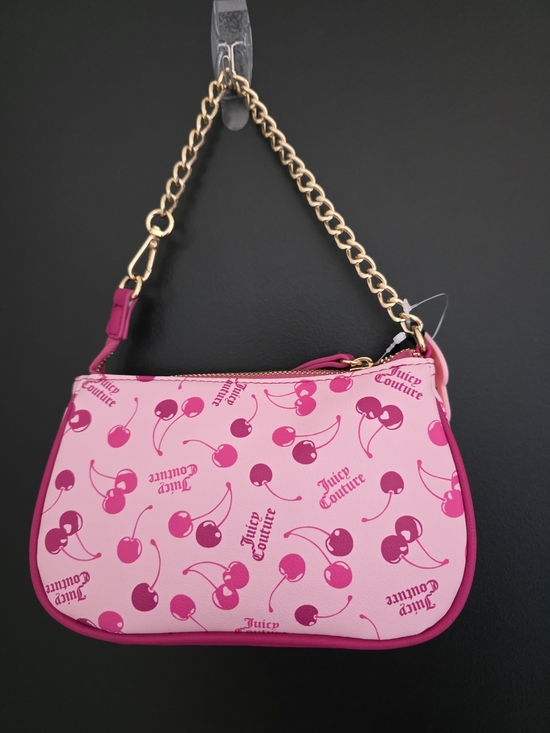 NWT Juicy Couture Cherry On Top Mini Wristlet Purse Lt Pink Multi/Raspberry Tart - Picture 4 of 5